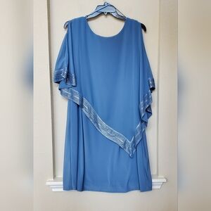 SLNY Blue Dress Elegant Detailing.  Size 18W